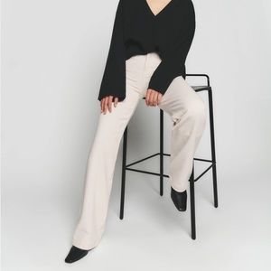 NWOT Alyssa High Rise Wide Leg Corduroy Pants in Bone